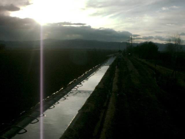 Flood irrigation ditch
